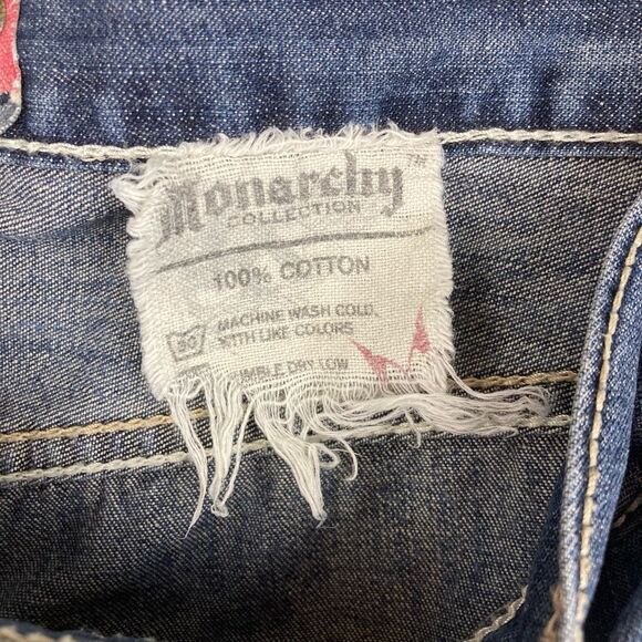 Vintage Y2K Monarchy Collection Men’s Medium Blue Jeans 34x30 Distressed British - Picture 4 of 11